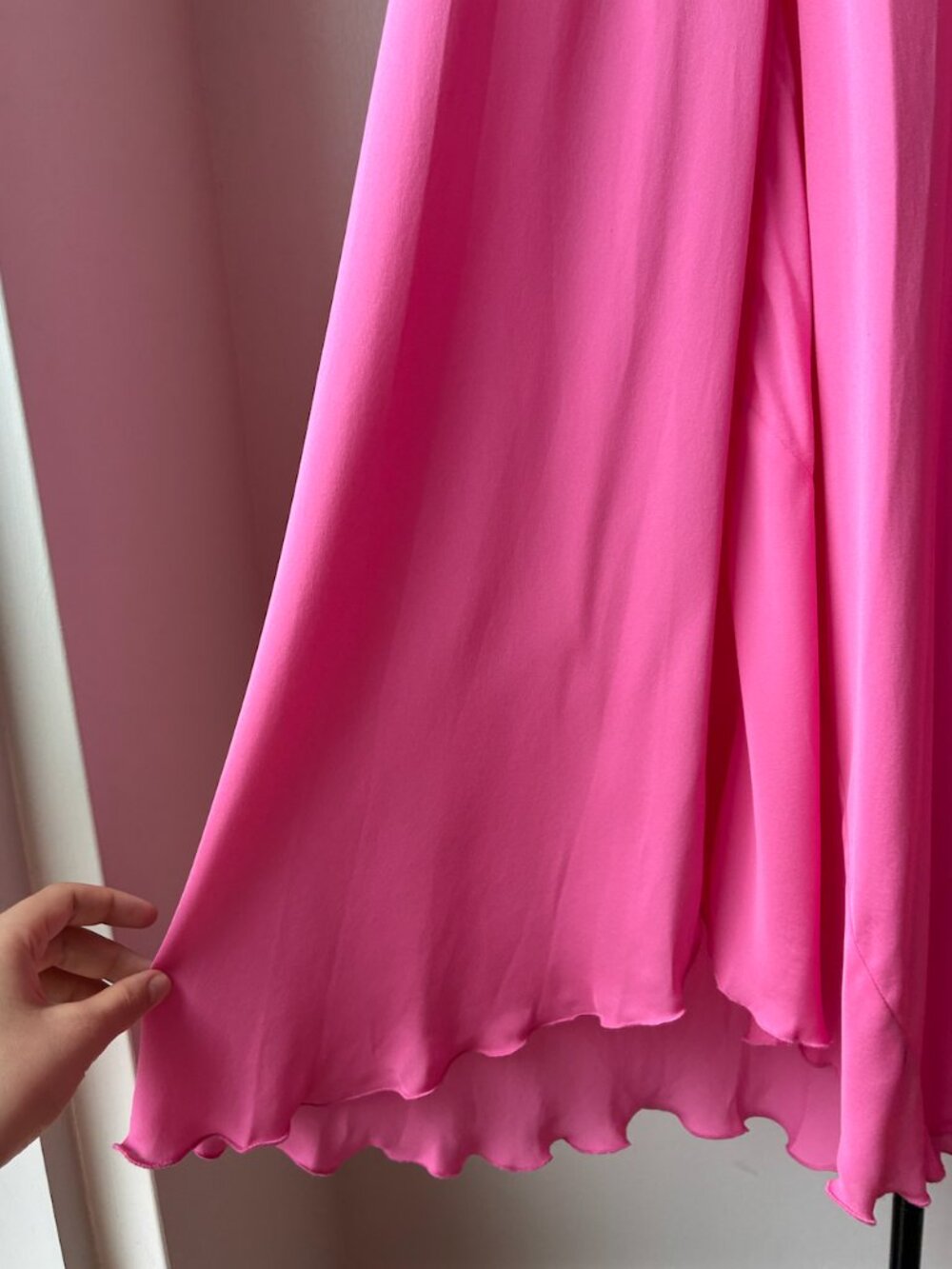 Betsey Johnson Ultra Vintage Silk Pink Slip Midi Dress - Size S - Picture 8 of 12